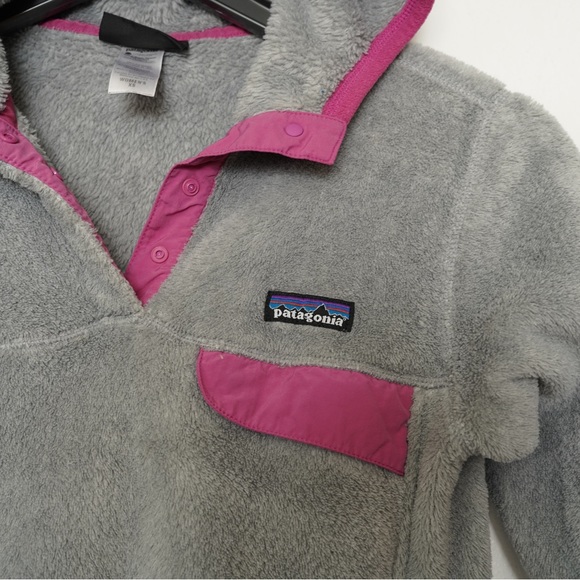 PATAGONIA Women's Re-Tool Hoodie Pullover Fleece Jacket Snap-T Gray Size XS - Picture 2 of 6